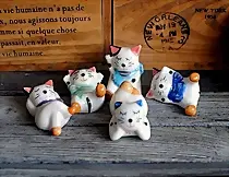 特价ZAKKA日单手绘陶瓷筷子架/可爱小猫招财猫筷架/筷托五件套 仅售:9.90元