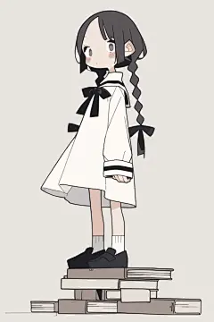 看书的小孩插画主题