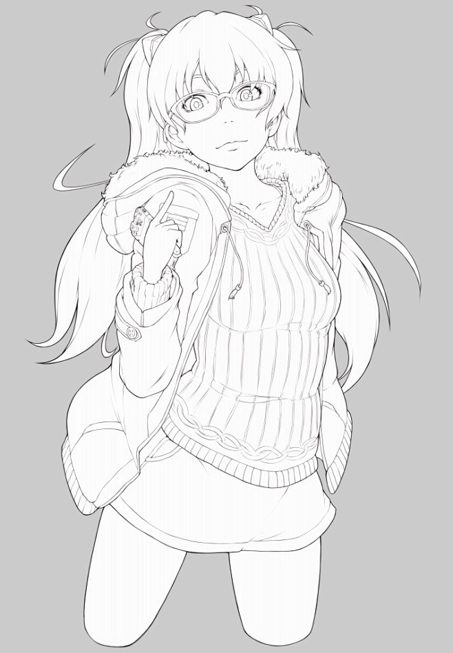 原画线稿线描上色手绘cg场景原画手绘风格人物手绘平涂厚涂人像插画