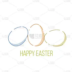 矢量极简主义复活节快乐卡片/海报