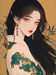 新中式｜温柔女生旗袍竹影封面插画头像｜A147_3_Maomao Ai铺子_来自小红书网页版