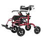 ELENKER 全地形車 2 合 1 滾輪車 學步車 & 運輸椅 折疊輪椅 附所有 10 英吋(約 25.4 公分)輪圈 適合老年人 雙面靠背 可拆卸腳凳 紅色