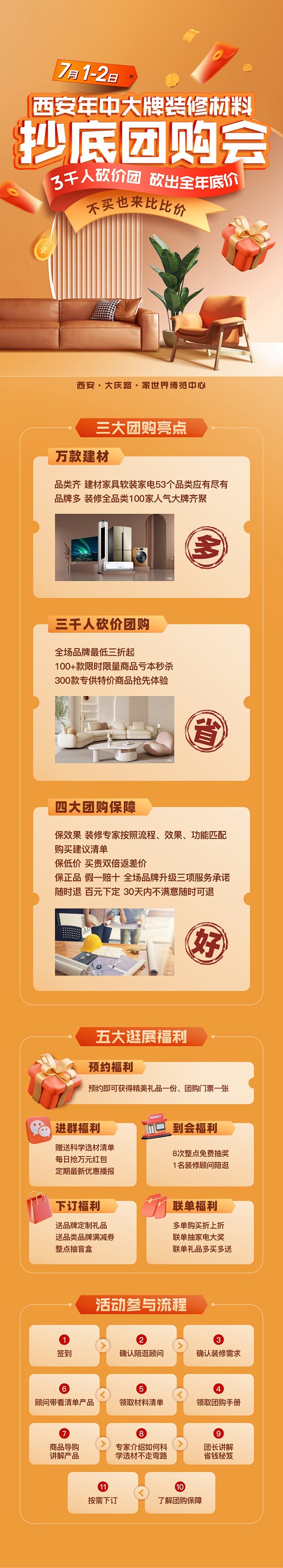 家装年底团购会活动海报长图
