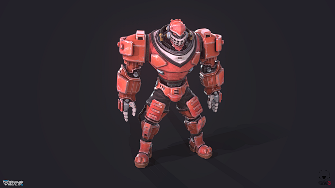 赛博朋克格斗游戏金属对决格斗人物模型