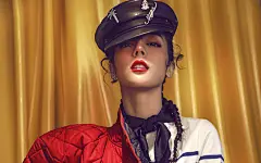 迪丽热巴魅惑红唇复古写真图片桌面壁纸