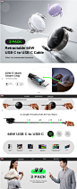 Amazon.com: LISEN Retractable USB C Cable【60W/2Pack】 Travel Essentials Retractable Charging Cable, Adjustable&Portable USB C Retractable Cable for iPhone 15 Pro Max Charger Cord/iPad Pro/MacBook/Samsung : Electronics