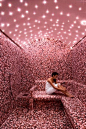 Pink tiled spa in Dolce La Hulpe, Brussels