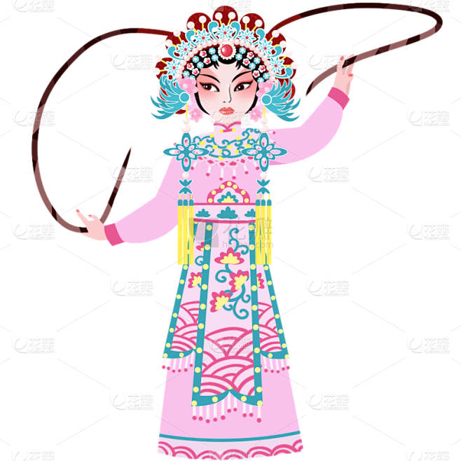 中国风-扁平京剧人物插画7