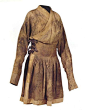 Yuan Dynasty. Robe with silk braiding decoration. The present robe is one of the best extant examples of such a garment, the silk braiding being implemented in the cummerbund-like waist decoration. The robe is 123 centimetres in length, 202 centimetres in