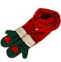 圣诞限量版手套围巾，围巾手套连一起有，很合适我这样的懒人，再也不会丢手套了。迷糊的我每次都会找不到另一只手套%>_<%