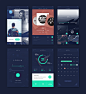 酷黑风格APP UI kit - #音乐播放器# #运动#