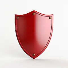 红色立体盾牌AI图