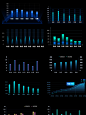 可视化大屏图表柱状图折线图组件PSD