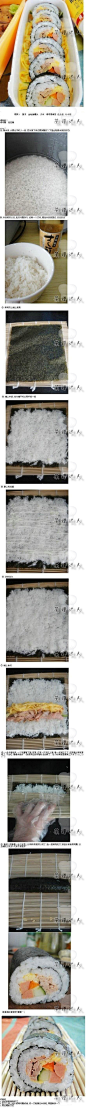 【寿司DIY】做法既简单，营养也很丰富，做早餐、夜宵都可以哦~快来学习吧~