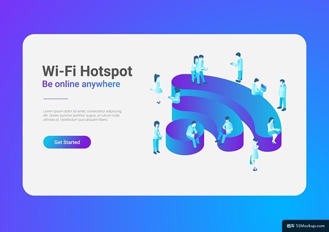 无线信号WIFI符号共享热点2.5D商务...