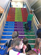 Multiplication staircase in a primary school in China.: 