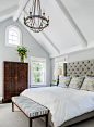 Bedroom - coastal master bedroom idea in Atlanta with gray walls and no fireplace