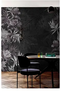 美式田园卧室床头背景墙轻奢黑白酒店民宿壁纸新古典客厅玄关墙纸-淘宝网