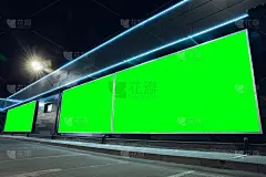空白城市灯光在城市夜晚的建筑广告，copyspace为您的文字，图像，设计