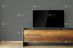 墙,电视机,发光二级管,黑色,室内,住宅内部,水平画幅,无人,led灯,硬木地板