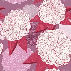 无缝背景与山茶花