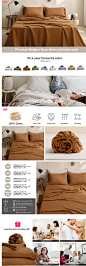 Amazon.com: Simple&Opulence 100% Linen Sheet Set Solid Color-4 Pcs Washed French Linen Bed Sheets(1 Flat Sheet,1 Fitted Sheet,2 Pillowcases)-Breathable Bedding Set (Rust, Queen) : Home & Kitchen