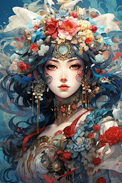 京剧旦角人物形象插画