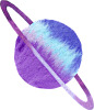 梦幻紫色手绘水彩宇宙银河系星球流星星座插画免扣PNG图案素材 (100)