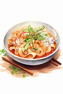 卡通手绘美味腊八节腊八面插画