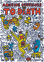 AMUSING OURSELVES TO DEATH@TOP5 POSTER SHOW : Poster design for the TOP5 POP CULTURE POSTER SHOW 2017. Salute to Keith Haring.