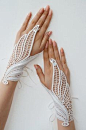 White Lace Wedding Gloves