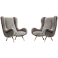 Set of two Marco Zanuso Senior Lounge Chairs * NEW UPHOLSTERY * 1