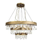 Crystal Sticks Triple Chandelier In Antique Brushed Brass