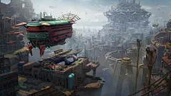 蒸汽朋克风格复古精致手绘插画