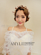【甜心新娘】 By @Amyli时尚新娘造型 : 精致的妆容，百变的造型，打造出韩式甜心新娘，减龄可人~