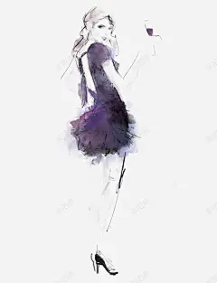 水墨人物 手绘插画 文化艺术 时尚女人像 水墨 海报设计 绘画书法 美女 设计 转身 酒杯 元素 免抠png 设计图片 免费下载 页面网页 平面电商 创意素材