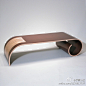 弧形小方桌：Toboggan Table，整体采用了弧线形的设计，设计师： Kino Guérin设计制作。zhuaer.com