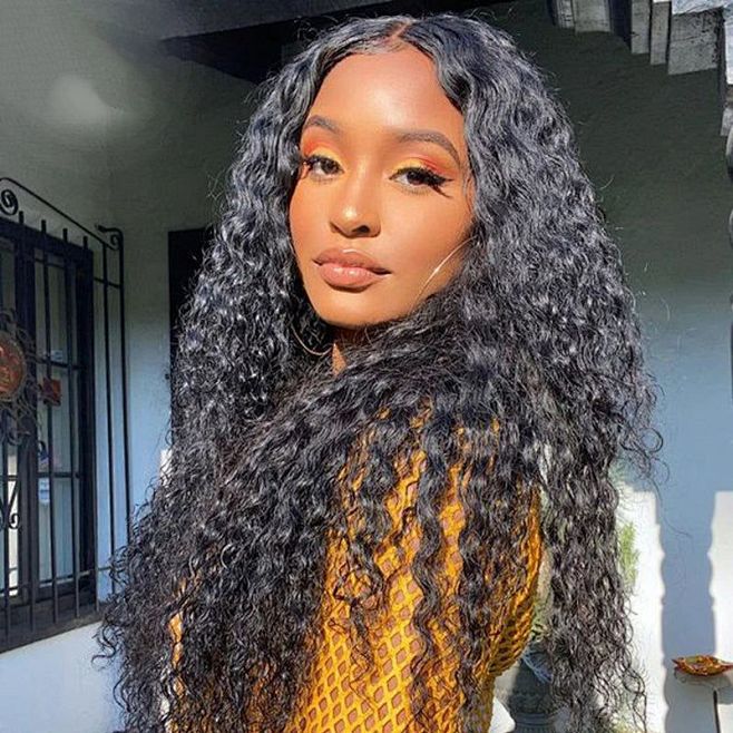 Deep wave 5x5 6x6 hd lace closure wig 100 virgin human hair 26 220