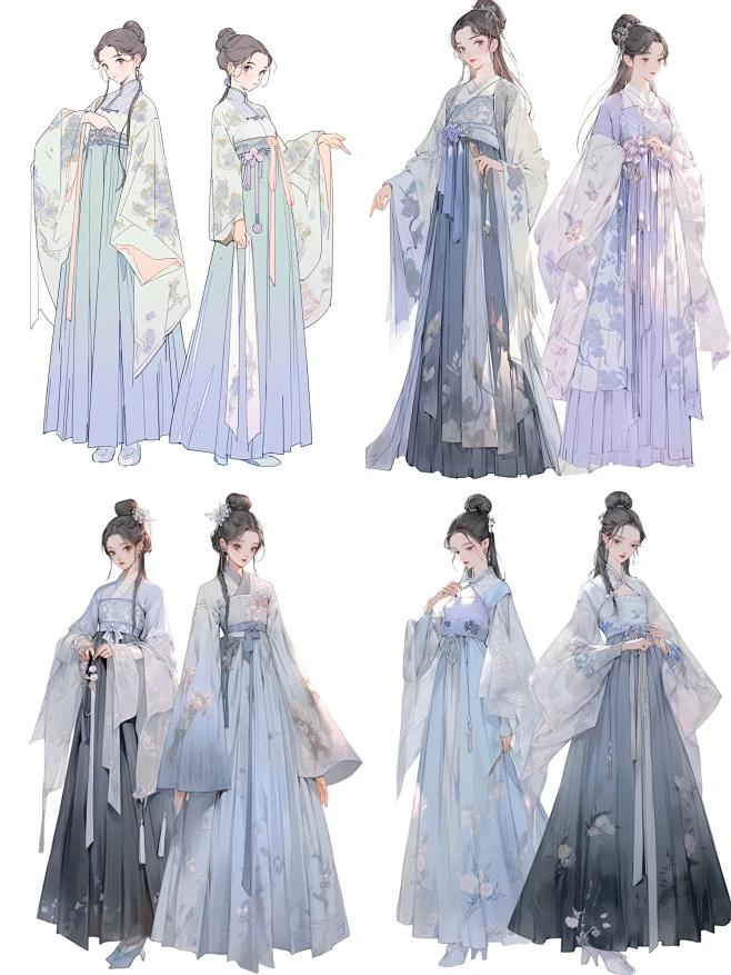 汉服｜古风服装设计oc插画素材25弹-花瓣网
