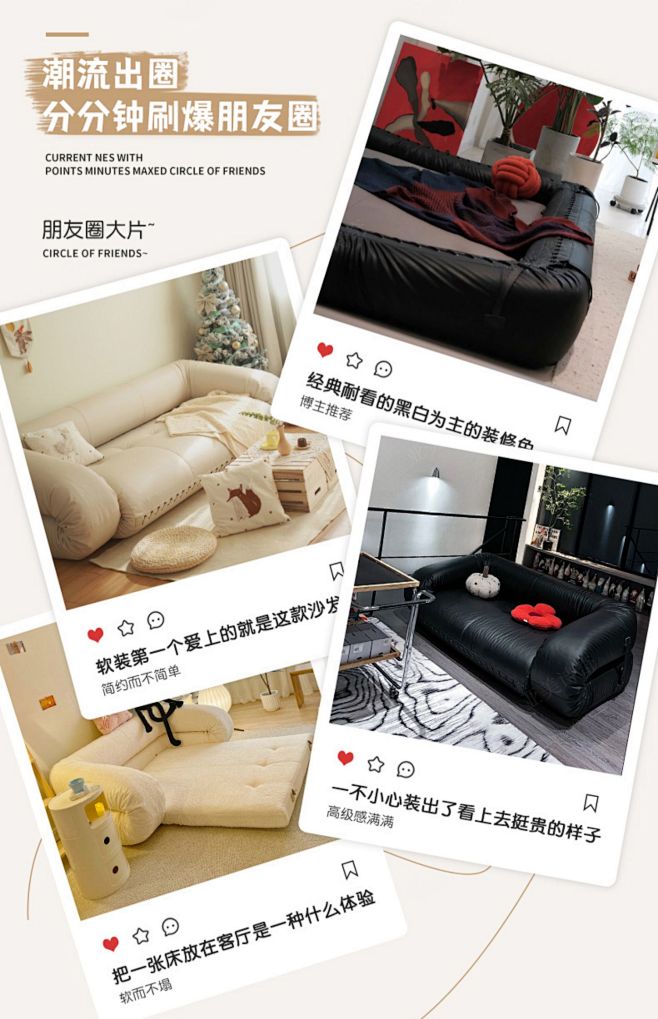 折叠沙发床黑色真皮沙发简约现代懒人三人位...
