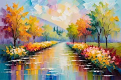 设计花草油画图片插画