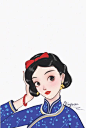 当迪士尼公主与中国旗袍相遇 #闺蜜#