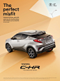 Toyota C-HR : THE PERFECT MISFIT & BORN FOR MISCHIEF CAMPAIGN The all-new Toyota C-HR is ‘The Perfect Misfit’. It took some cleverly balanced CGI and Creative Retouching work from the misfits at INK, master photography from Benedict Redrove and direct