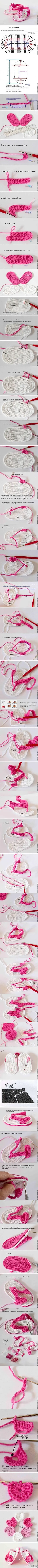 Crochet little girl sandals ! 宝宝凉鞋图解@小猫咪遇见爱情 @王恩姀 @Sasa手工 @--ever-- @猫猫的幸福森活坊 #图解##勾编##宝宝鞋 钩针 图解#
