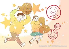 【精选】手绘父母亲节插画家庭亲子活动儿童人物PSD分层设计素材-淘宝网