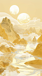 渐变抽象背景山脉 (1)