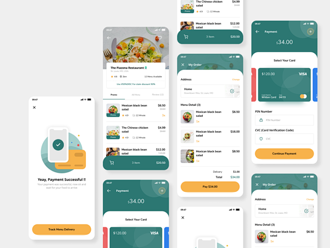 食品订单 - 移动应用UI设计作品app...