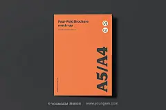 8款A5四折页宣传单手册邀请函贺卡设计贴图ps样机素材展示效果图下载_颜格视觉