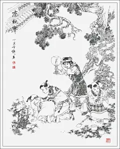 工笔白描人物免抠素材 页面网页 平面电商 创意素材 png素材
