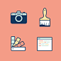 Animaticons Designer Icon Set - Animaticons : A set of animated GIF icons all about the design industry. Contains icons for camera, paintbrush, code, swatches, 3d, fonts, and more.